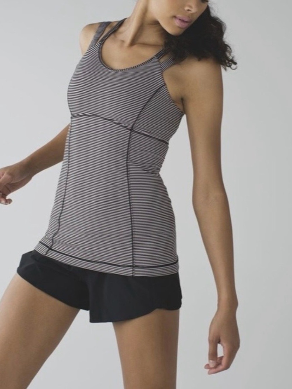 Lululemon Happy Strappy Tank • Mini Pop Stripe Black Mink Berry • Approx. Size 4